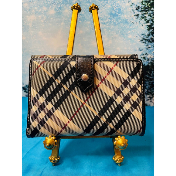 Women's Burberry Blue Label Plaid Wallet Tan/Black One Size - Picture 2 of 15